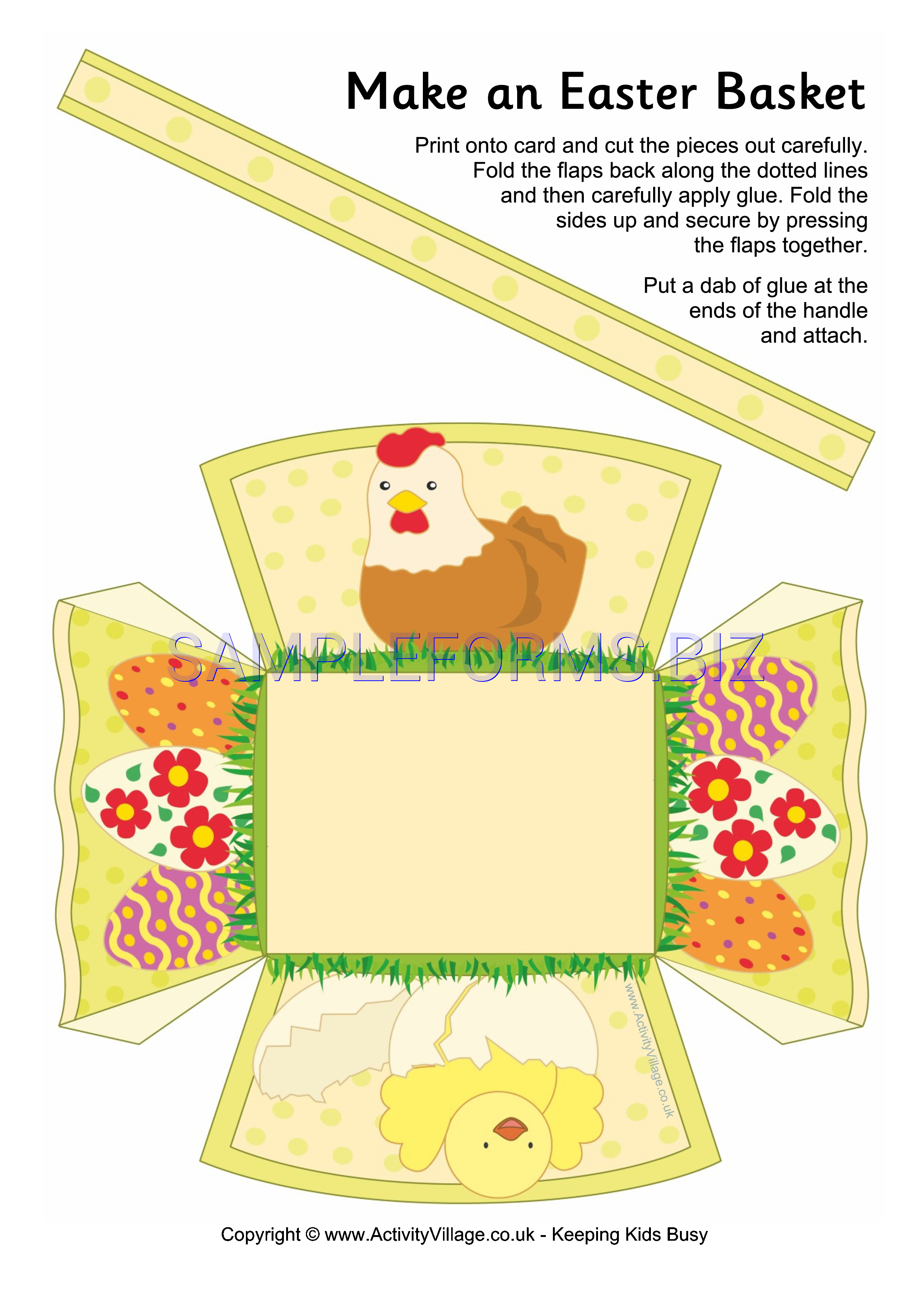 Preview free downloadable Easter Basket Template 1 in PDF (page 1)